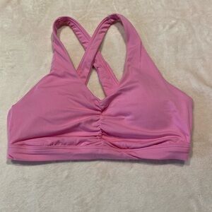 Aerie Offline Cross Back Sports Bra Size XL‎ Bubble Gum Pink